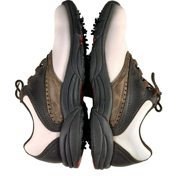 FootJoy Golf Shoes‎ Mens Brown White Saddle Oxford DryJoys Spikes Size 9.5 - Picture 5 of 12